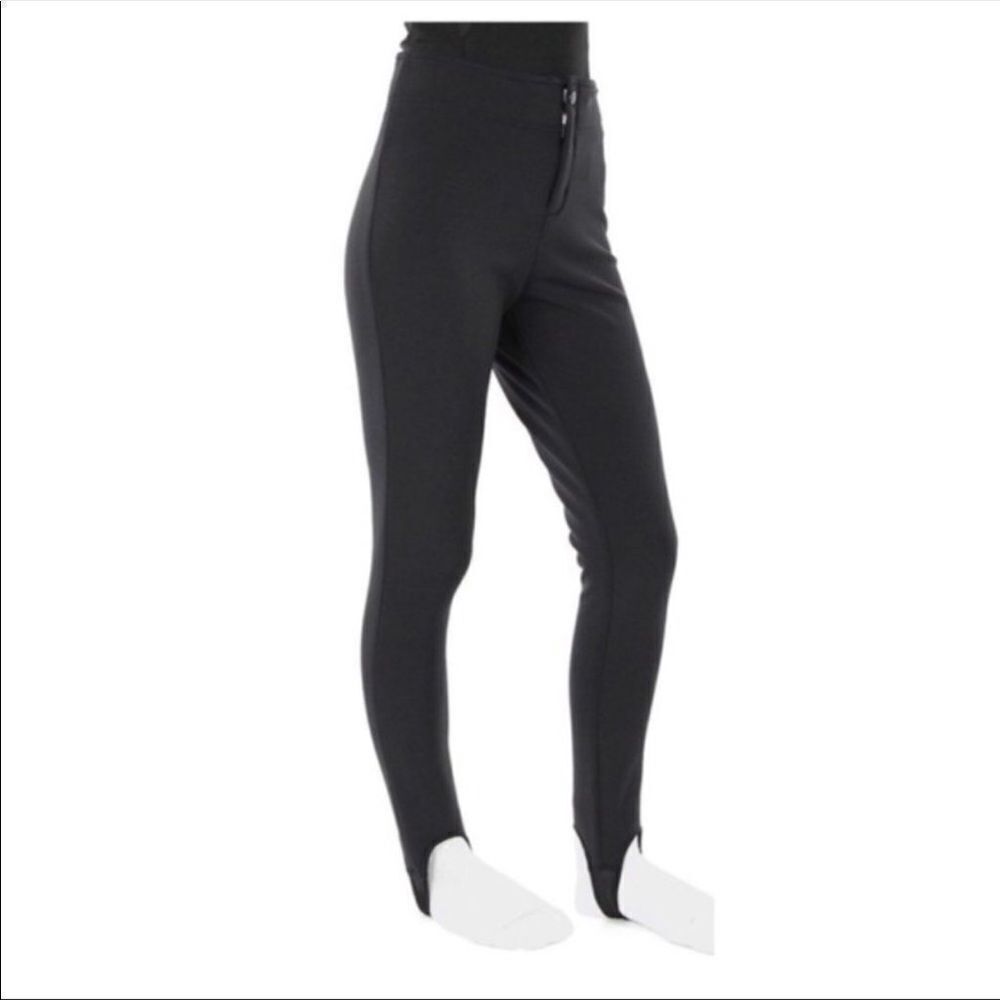 Vintage Schoeller of Switzerland Black Straight Slim Leg Stirrup Ski Snow Pants